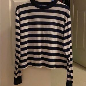 Brandy Melville striped cropped long sleeve top